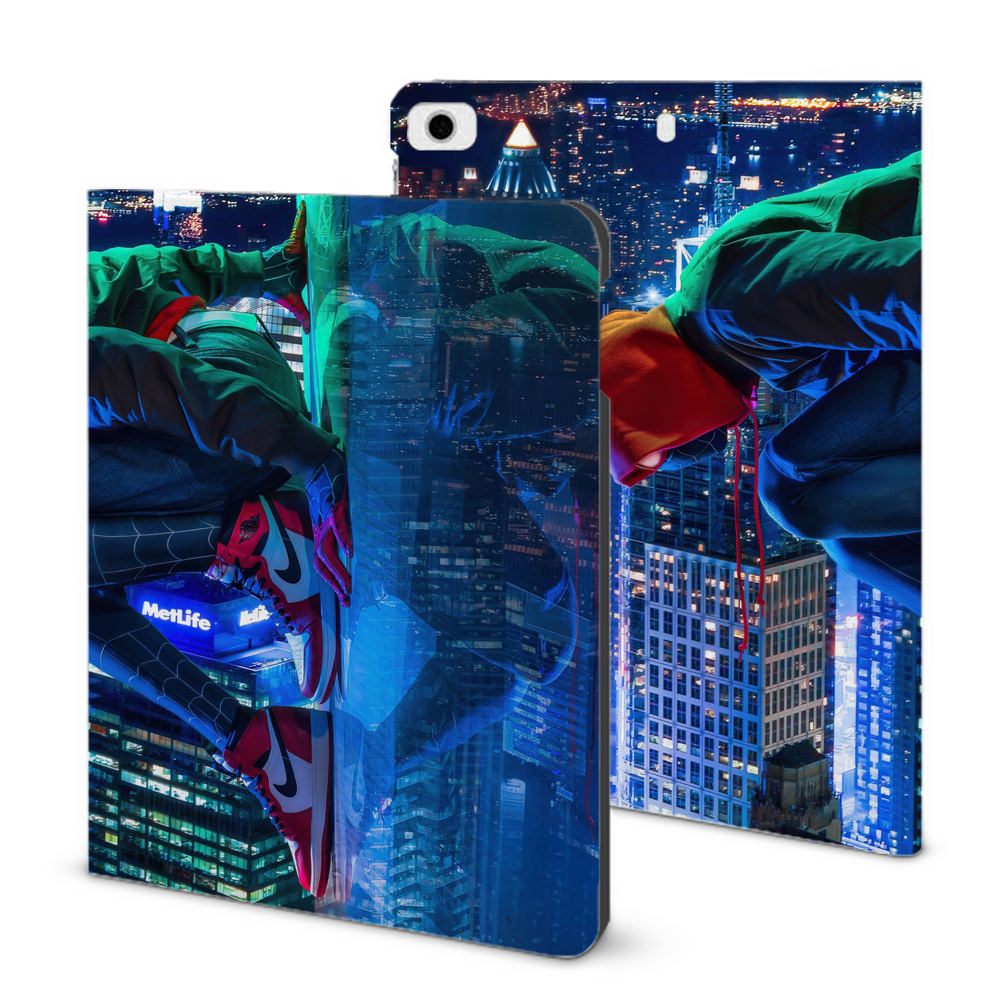 （画像用） Spider Man スパイダーマン IPad ケース ブック型 PUレザー TPU 耐衝撃 軽量 薄型 ペン収納なし 全面保護 IPad 各モデル対応